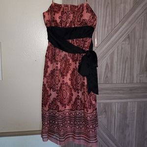 Manoukian pink & black dress size 10 / L